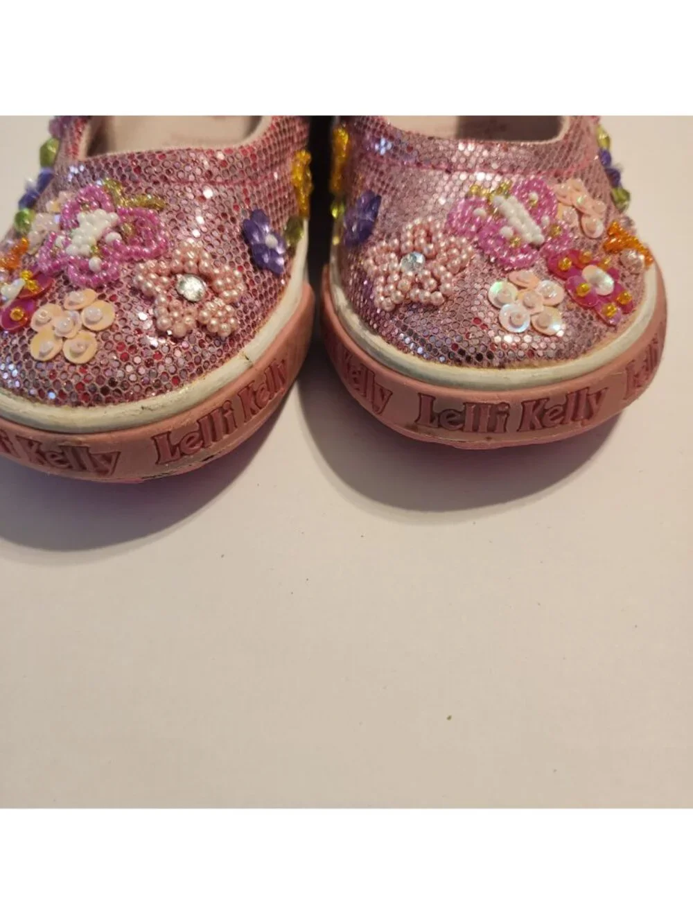 Lelli Kelly Pink Bedazzled Little Girl’s Mary Jane Shoes Size 23   7 sequin